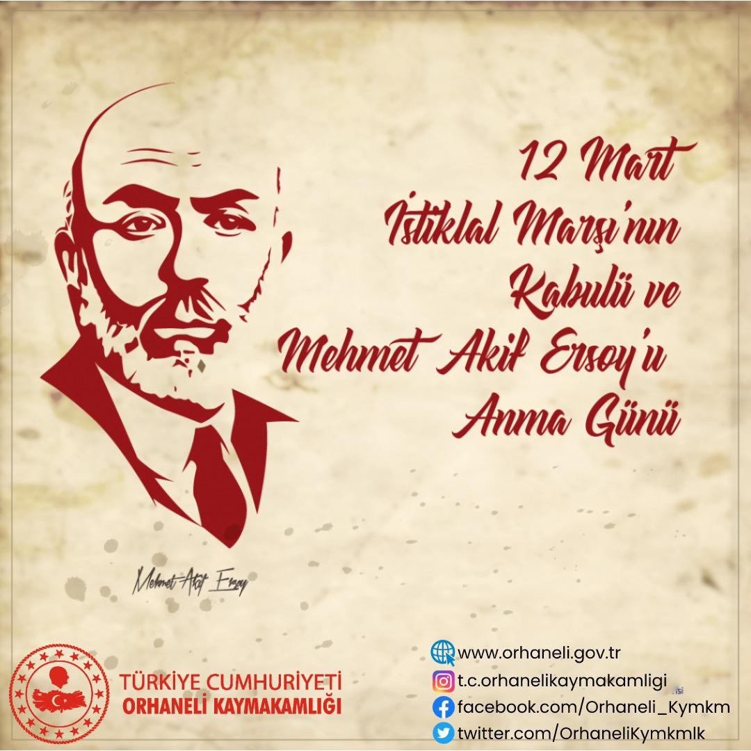 Kaymakam Mehmet Naim AKGÜL'ün "12 Mart İstiklal Marşı'nın Kabulünün 102. Yıl Dönümü" Mesajı